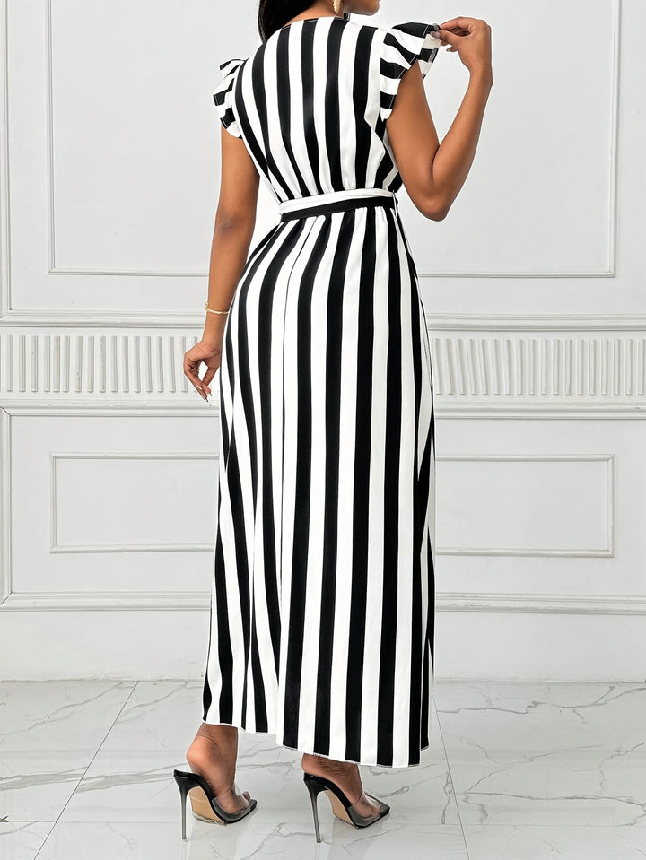 Cordelia | Ruffle-Sleeve Wrap Maxi Dress