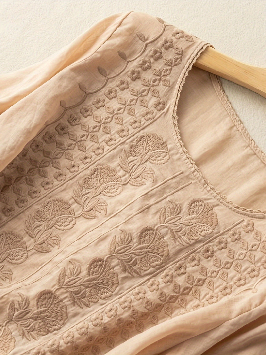 Susannah | Embroidered Scoop-Neck Blouse