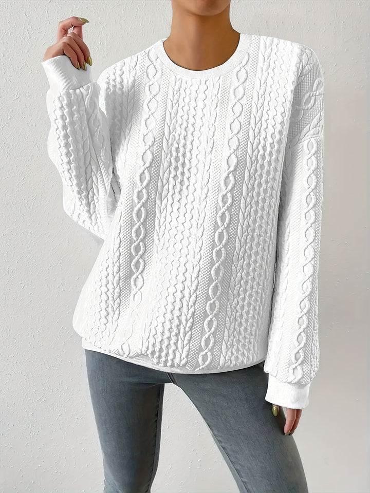 Joyce | Textured Cable-Knit Sweatshirt