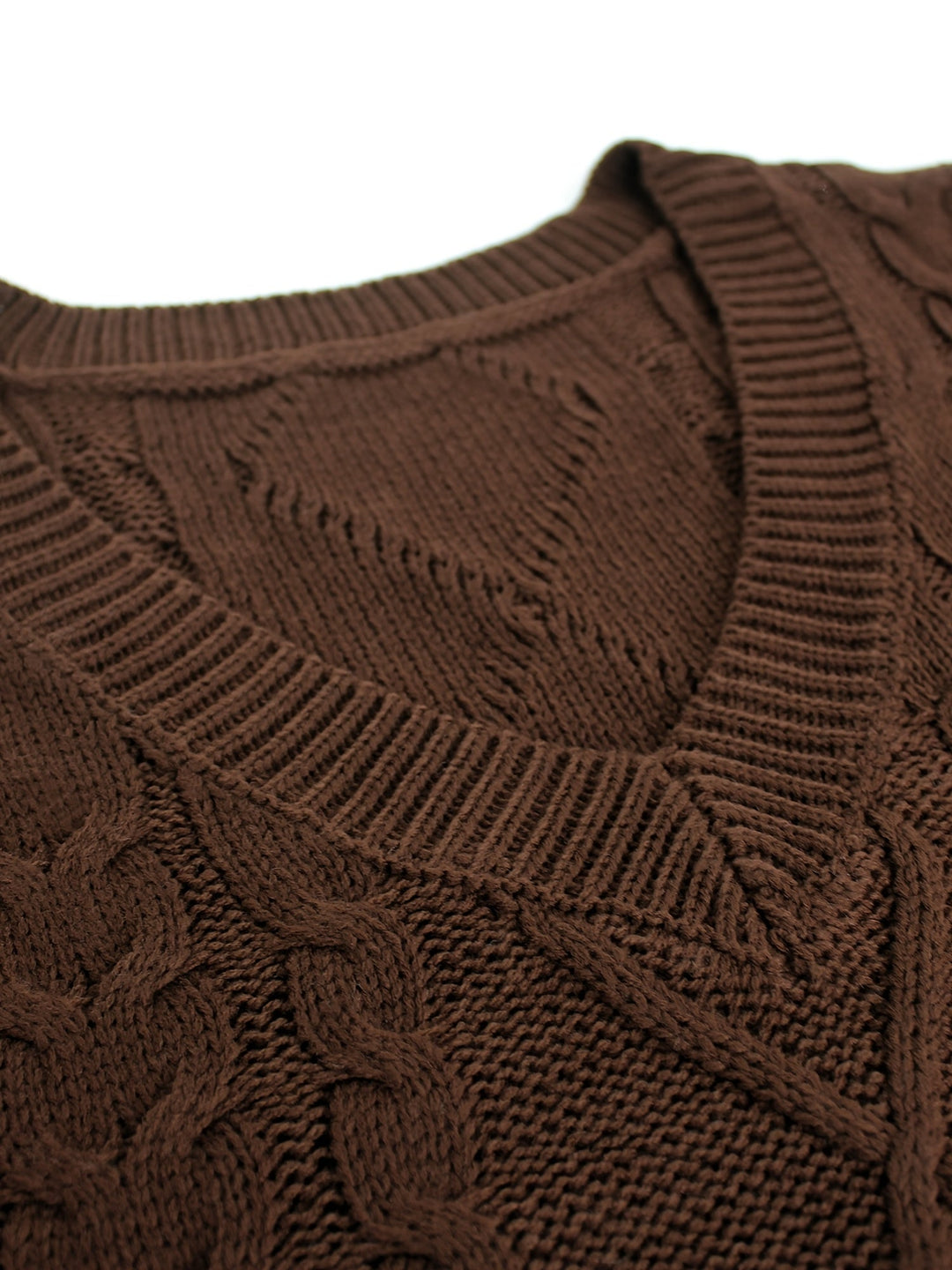 Cora | Cozy Cable-Knit V-Neck Jumper Vest