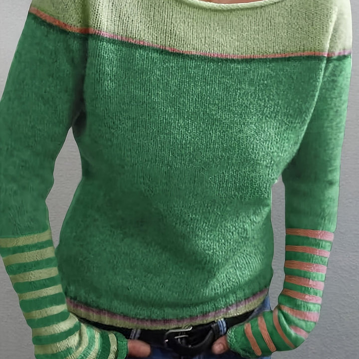 Francesca | colour-Block Boat Neck Jumper