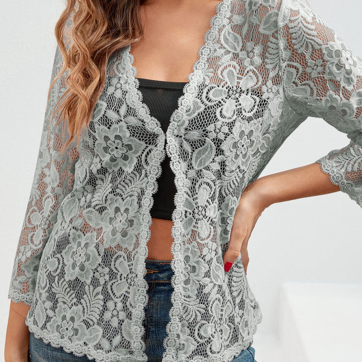 Cassandra | Floral Openwork Cardigan