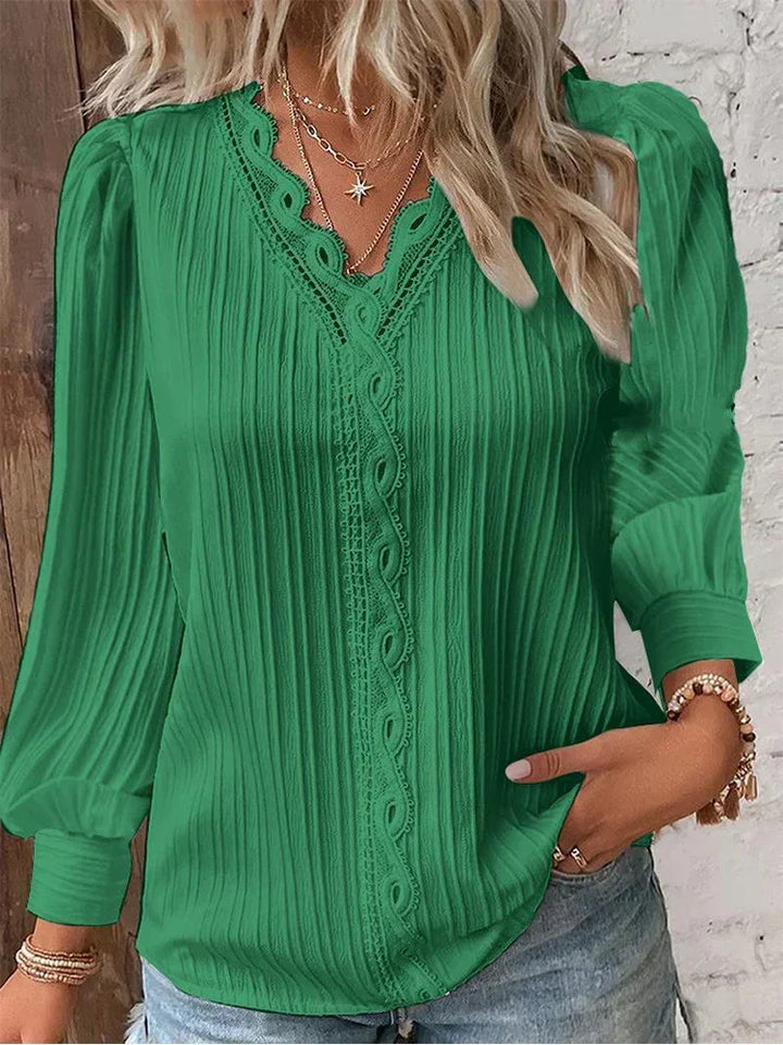 Naomi | Elegant Lace-Trimmed Blouse