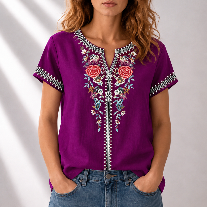 Lucia | Floral Embroidered Blouse