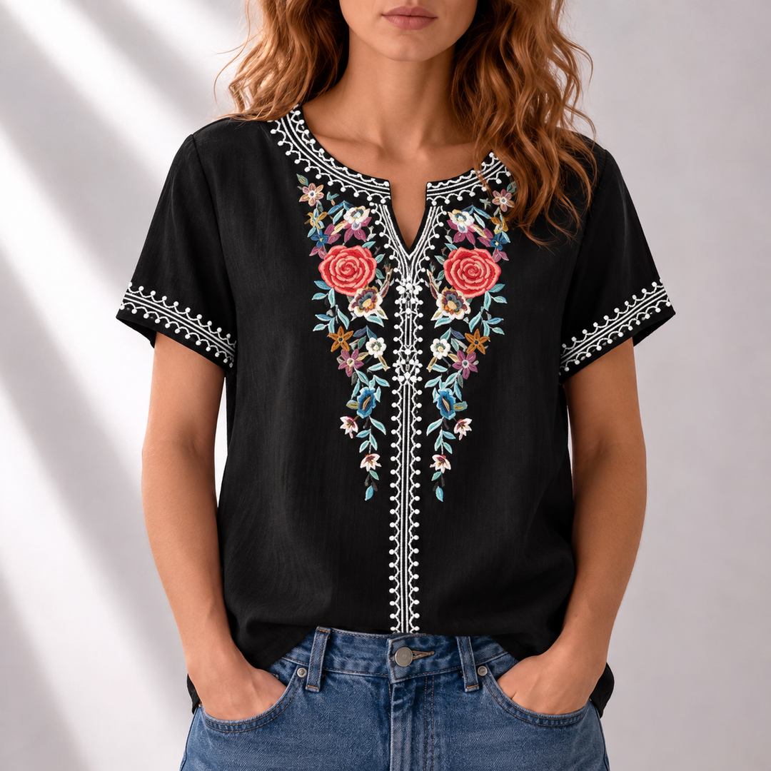 Lucia | Floral Embroidered Blouse