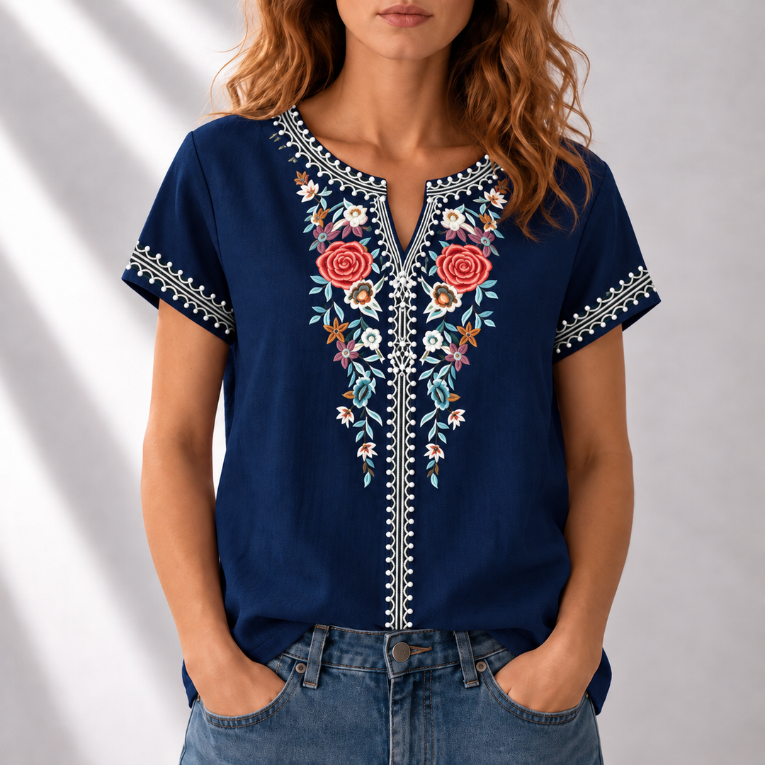 Lucia | Floral Embroidered Blouse