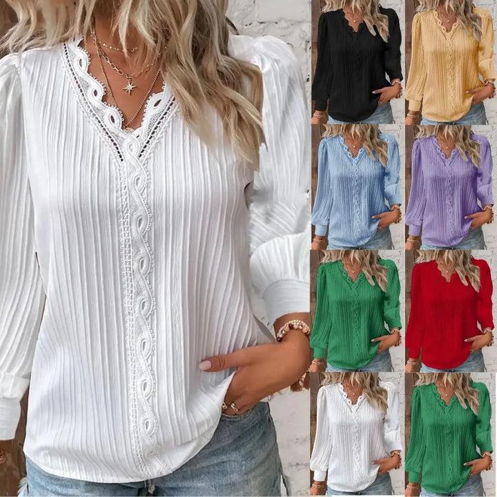 Naomi | Elegant Lace-Trimmed Blouse