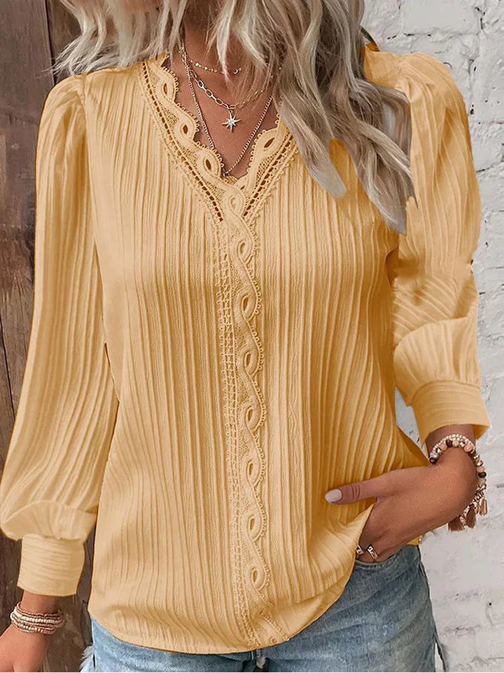 Naomi | Elegant Lace-Trimmed Blouse