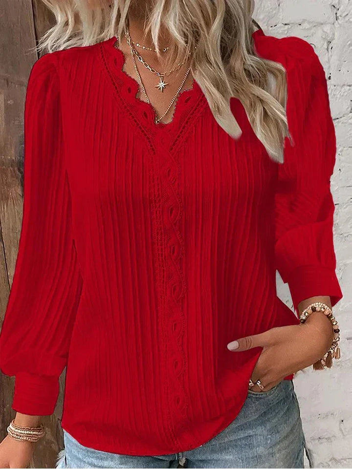 Naomi | Elegant Lace-Trimmed Blouse