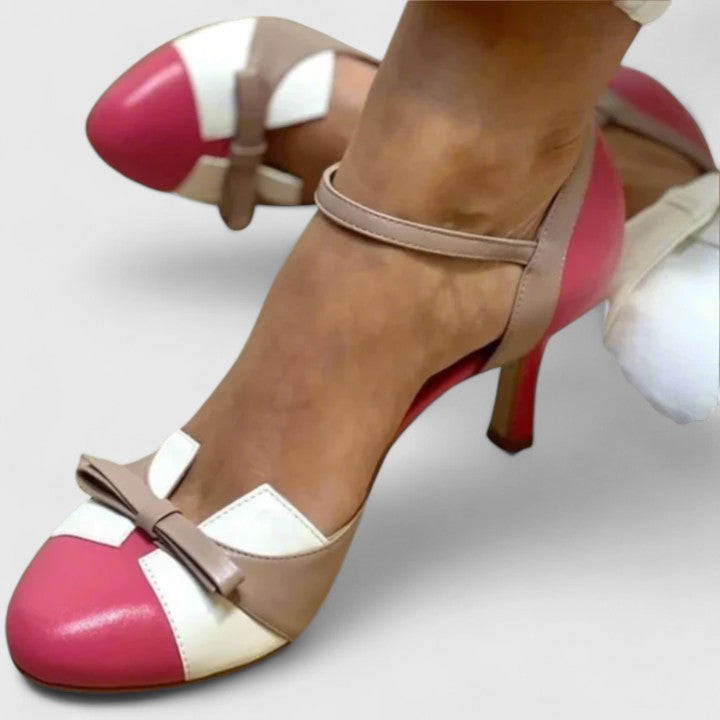 Olivia | Comfortable Two Tone Round Heels