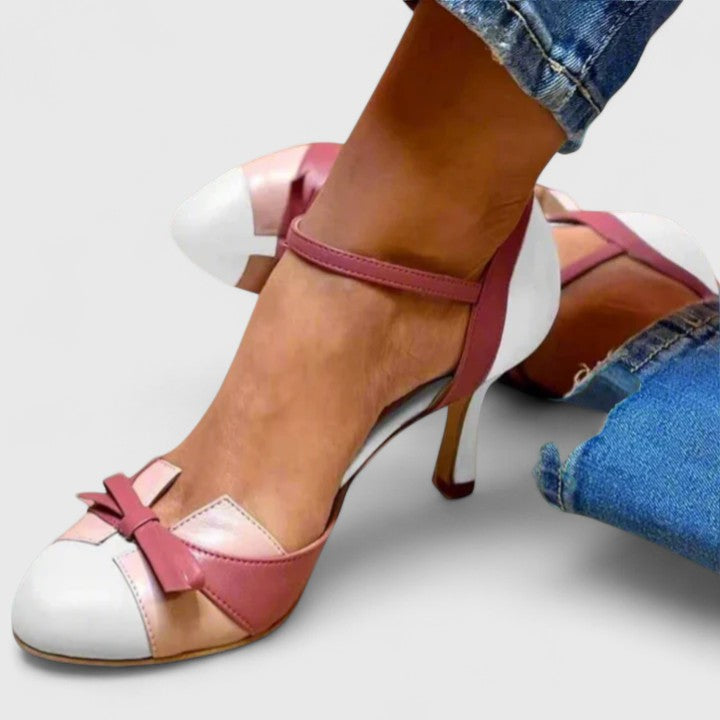 Olivia | Comfortable Two Tone Round Heels