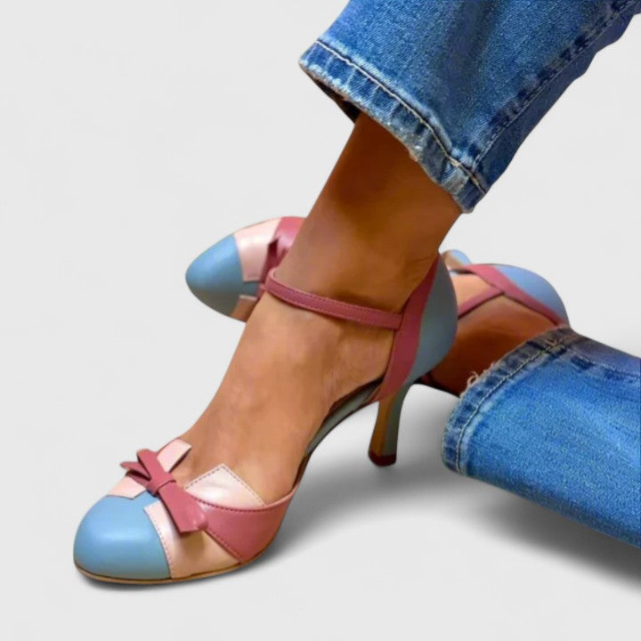 Olivia | Comfortable Two Tone Round Heels