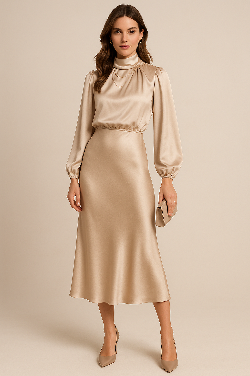 Winona | High-Waist Elegant Midi Dress