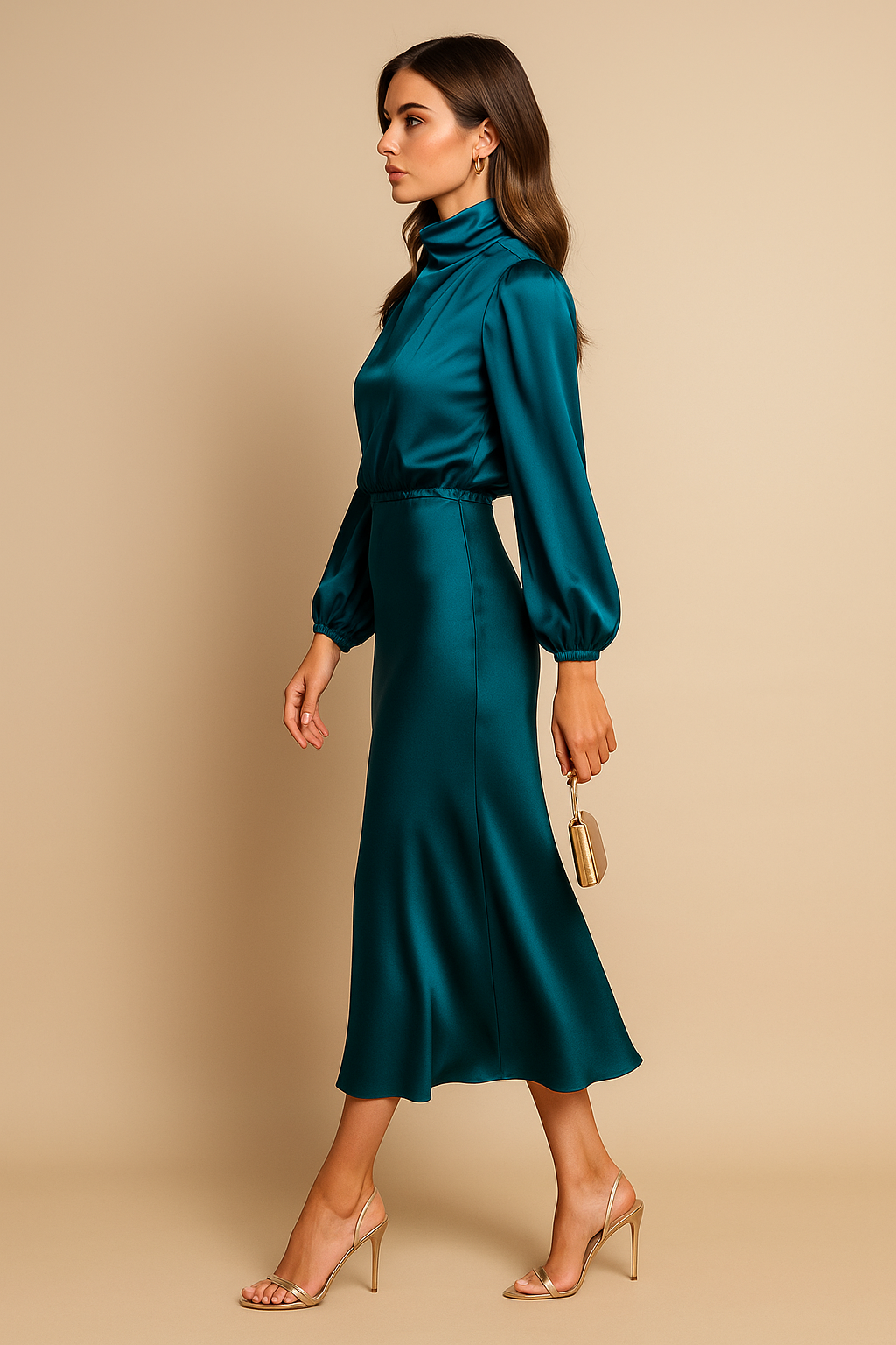 Winona | High-Waist Elegant Midi Dress