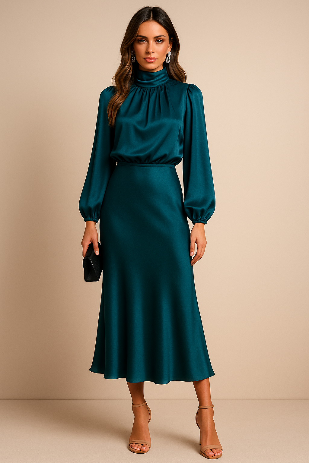 Winona | High-Waist Elegant Midi Dress