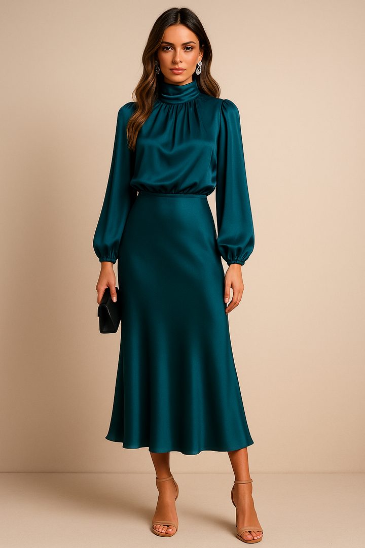 Winona | High-Waist Elegant Midi Dress