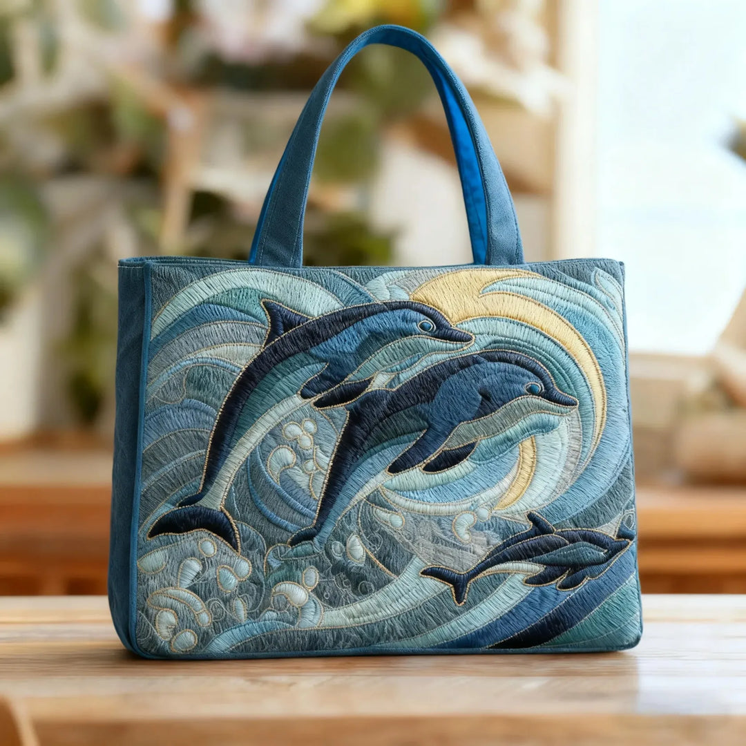 Rose | Stylish Dolphin Art Tote Bag