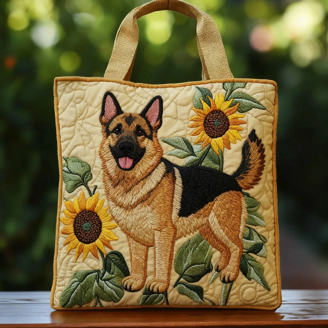 Nicole | Artistic Sunflower Dog Art Tote Bag