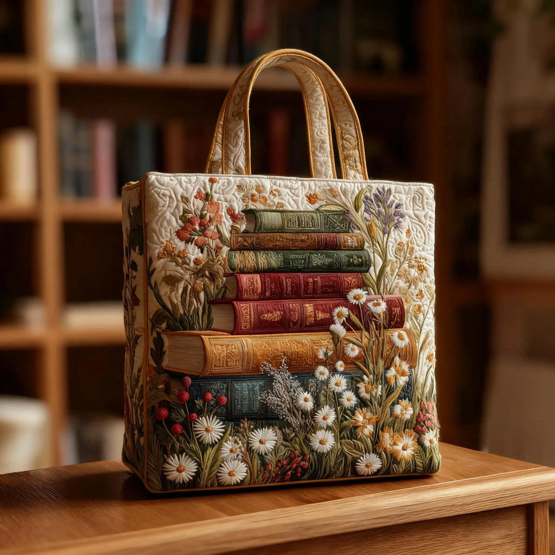 Nicole | Elegant Book Art Tote Bag
