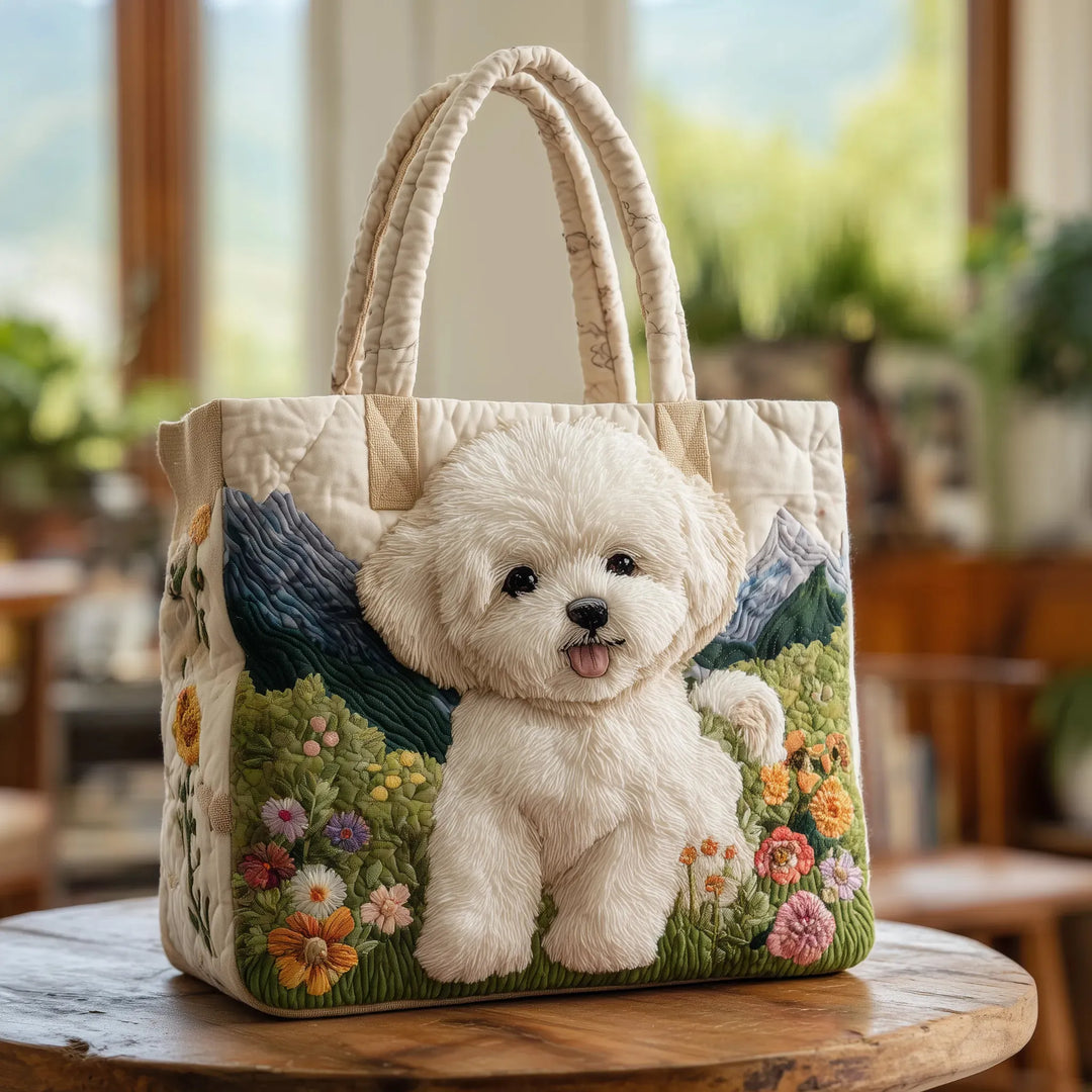 Stephanie | Sophisticated Puppy Art Tote Bag