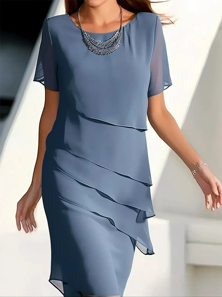 Alexandra | Elegant Flowy Short Sleeve Dress