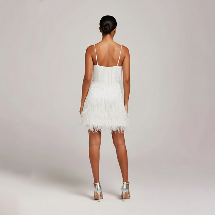Anastasia | Fringe &amp; Feather Party Dress