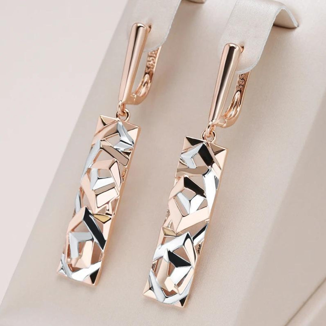 Glenda | Stylish Shiny Rectangular Earrings