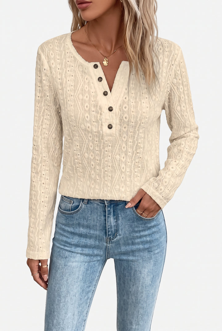 Charlene | Openwork Detail Blouse