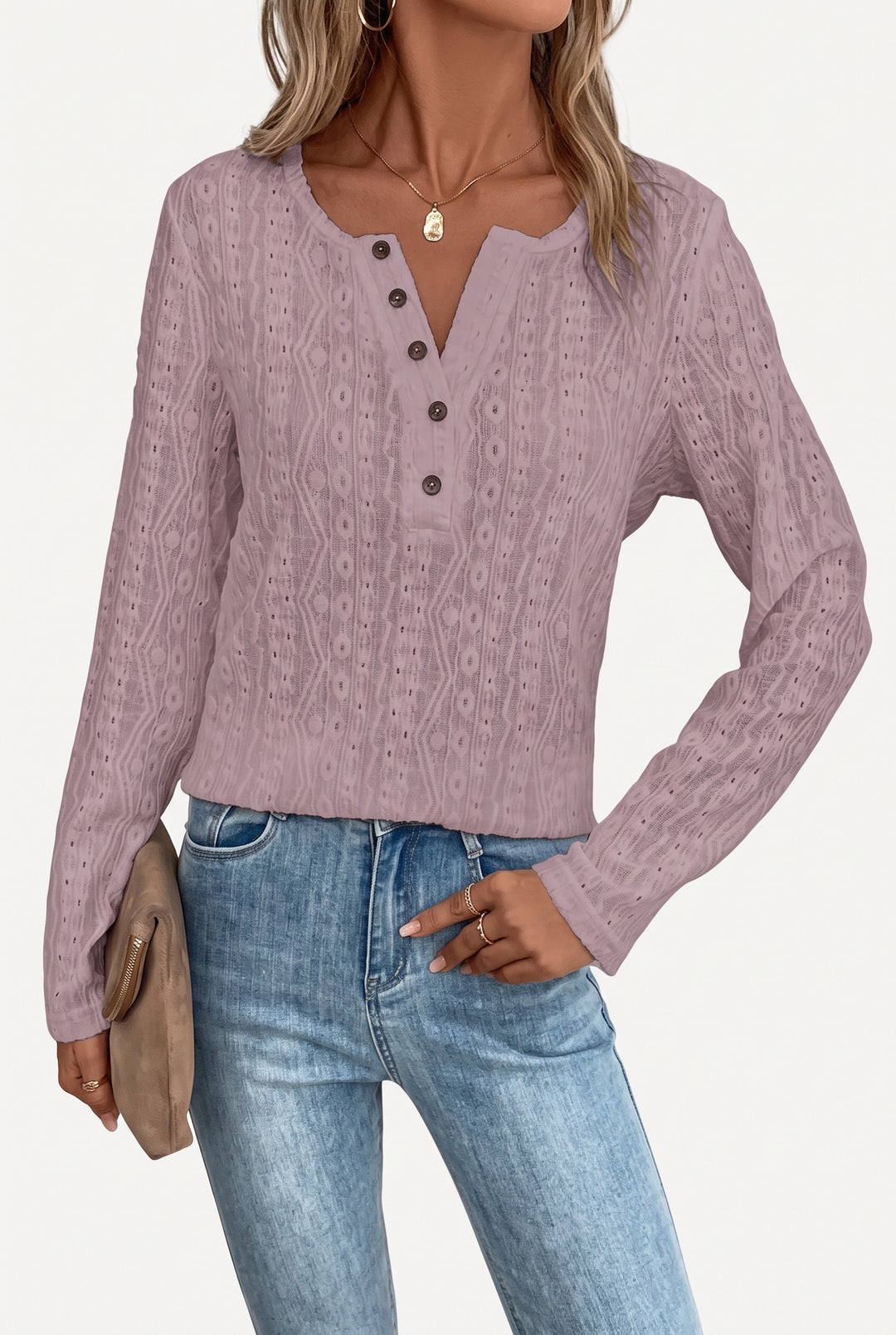 Charlene | Openwork Detail Blouse