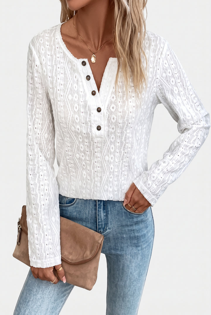 Charlene | Openwork Detail Blouse