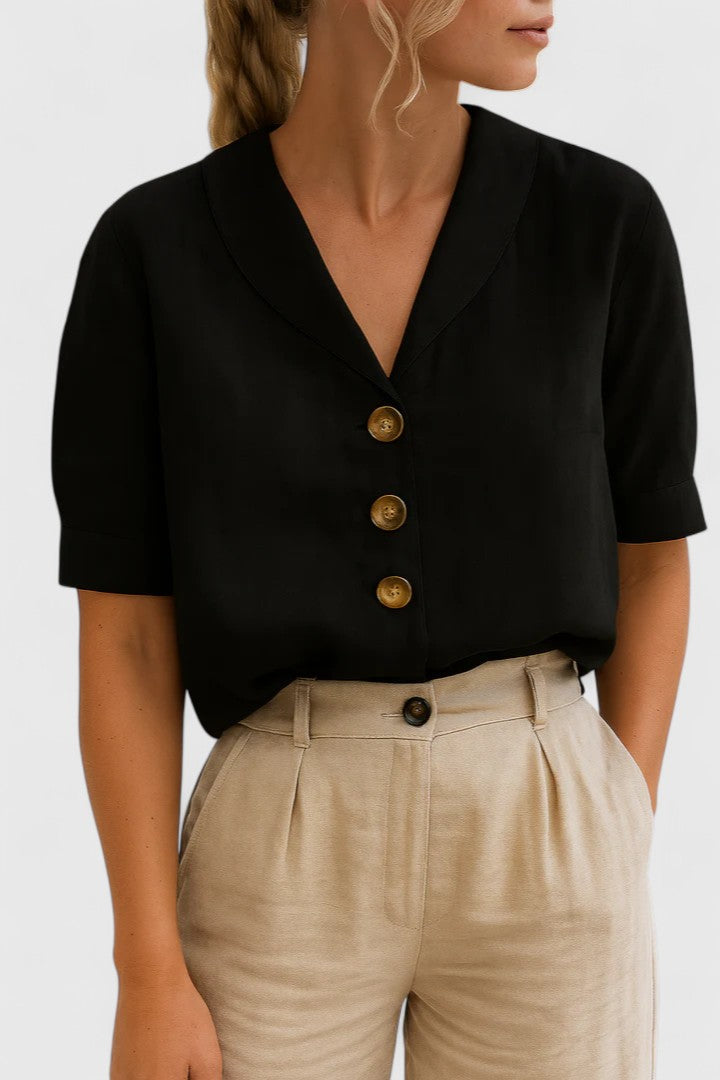 Clarice | Tailored Button-Front Blouse