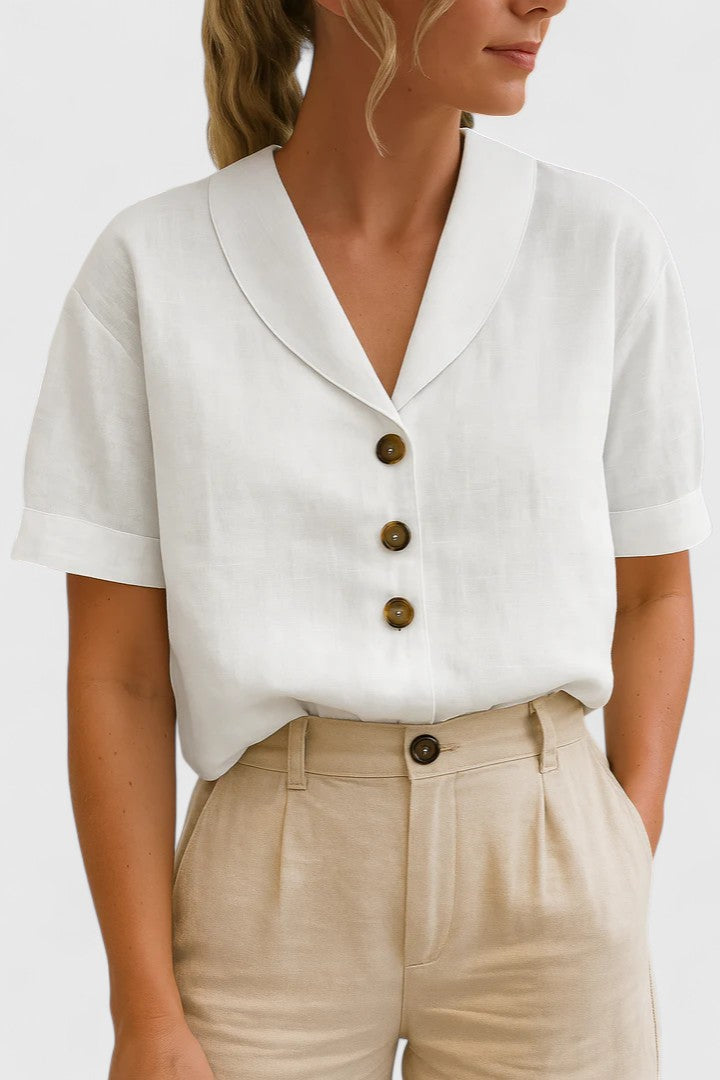 Clarice | Tailored Button-Front Blouse