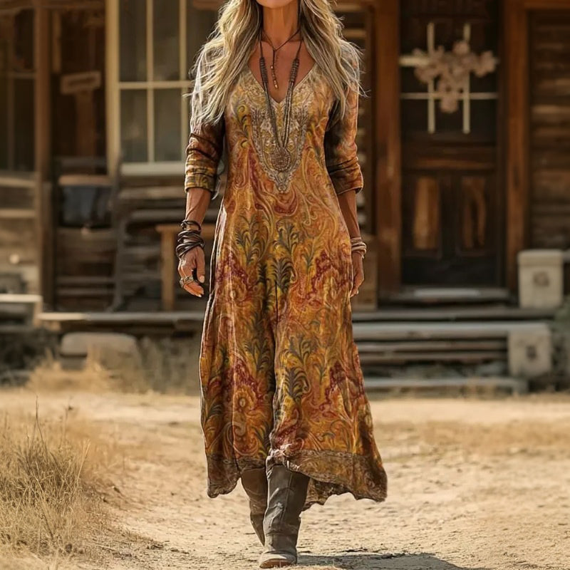 Rachael | Vintage-Inspired Long Sleeve Casual Dress