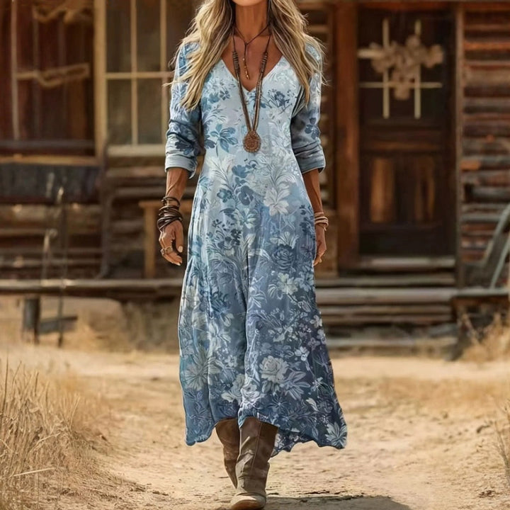 Eliza | Vintage-Inspired Long Sleeve Floral Dress