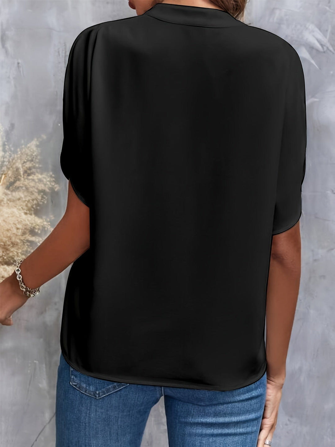 Nicole | Elegant Draped V-Neck Blouse
