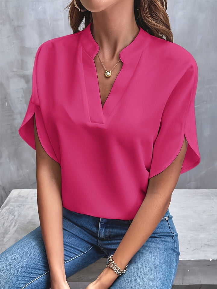 Nicole | Elegant Draped V-Neck Blouse