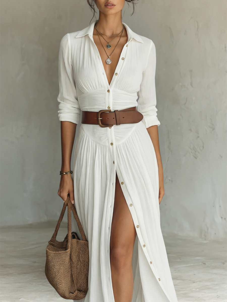 Allysia | Stylish Long Sleeve Collared Dress