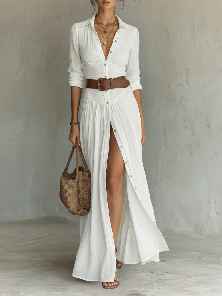 Allysia | Stylish Long Sleeve Collared Dress