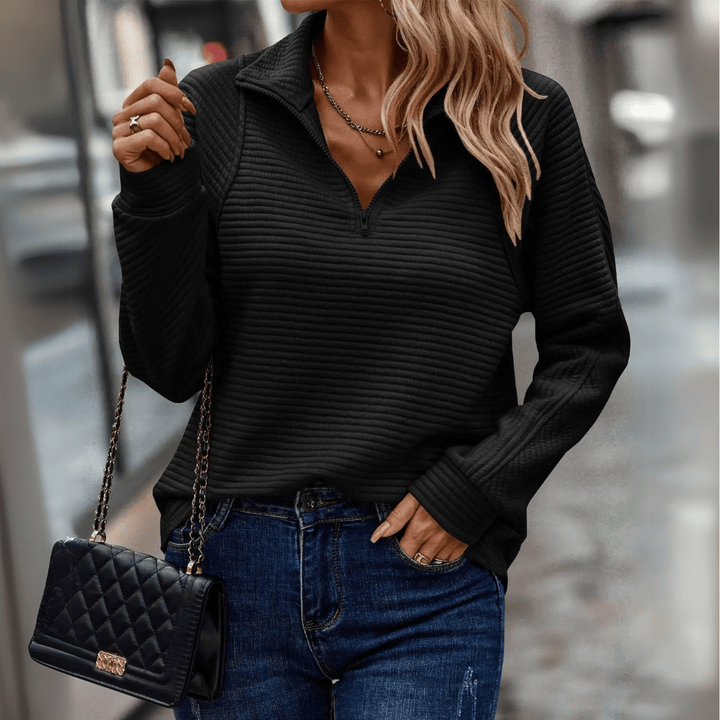Gillian | Ribbed Half-Zip Pullover