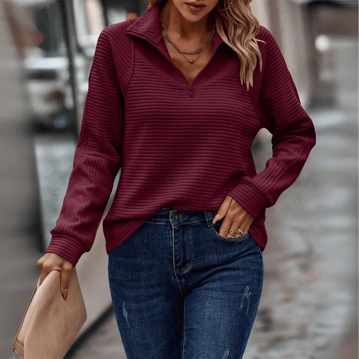 Gillian | Ribbed Half-Zip Pullover