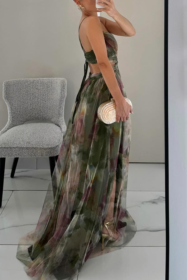 Amity | Elegant Sleeveless Floral Evening Dress