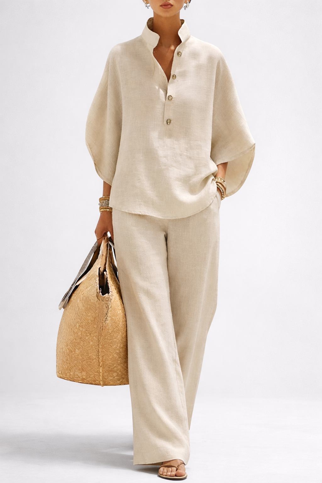 Vienna | Elegant Wide Leg and Collar 2 Piece Set