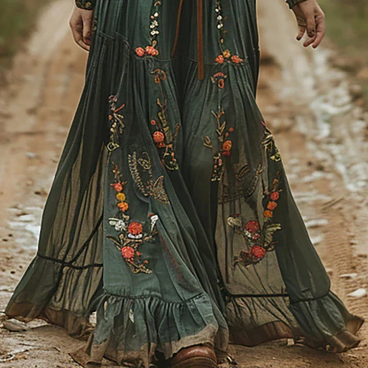 Rosetta | Embroidered Bohemian Maxi Dress