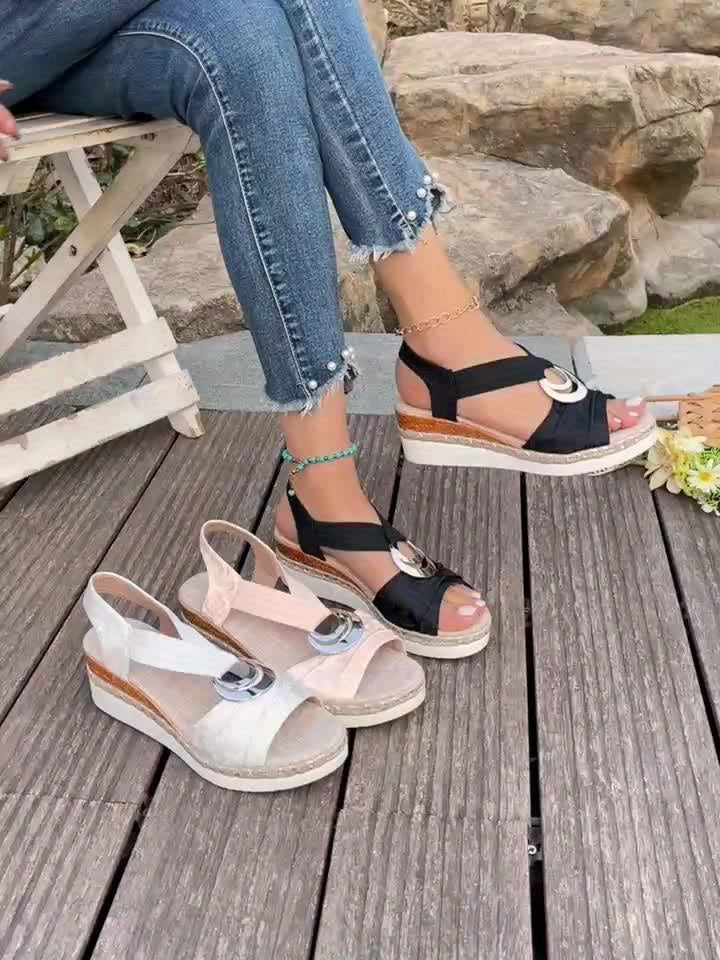Aria | Braided Rope Platform Sandals