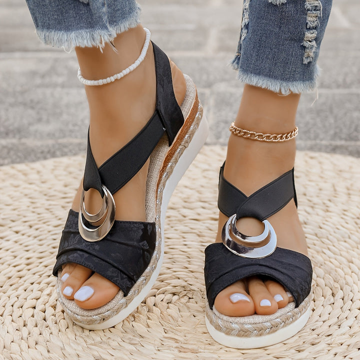 Aria | Braided Rope Platform Sandals
