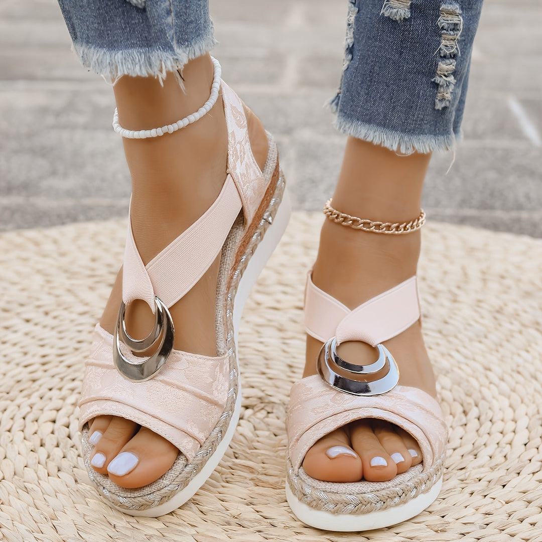 Aria | Braided Rope Platform Sandals