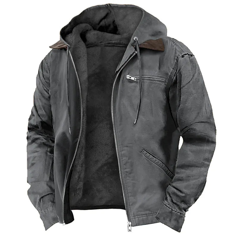 Gideon | Fleece-Lined Hooded Utility Jacket
