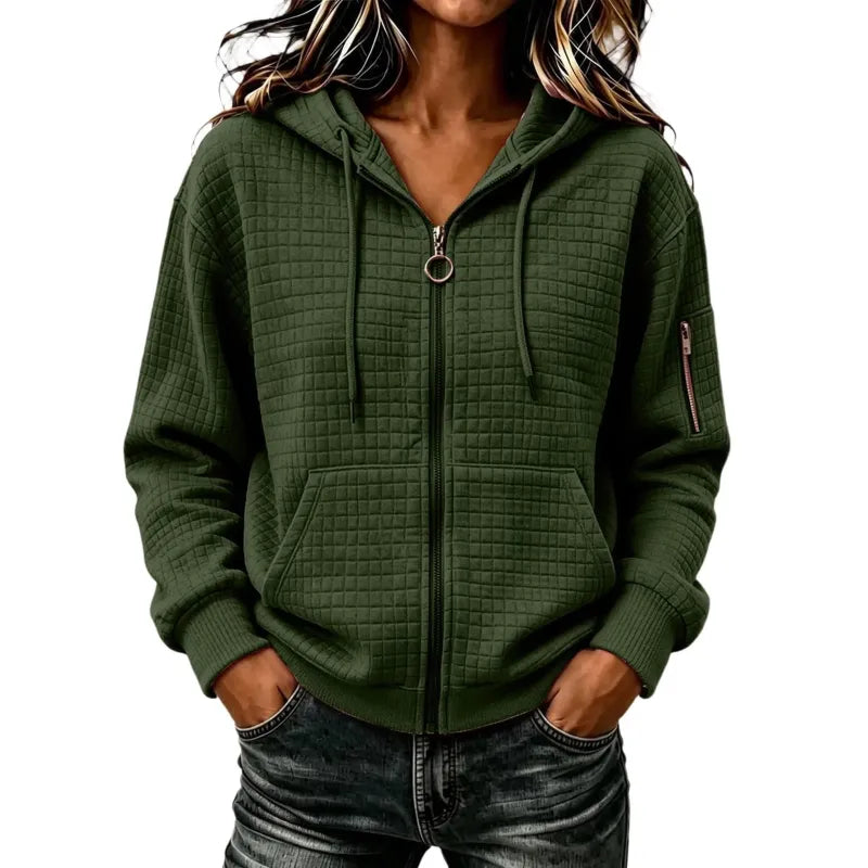 Kathryn | Textured Zip-Up Hoodie