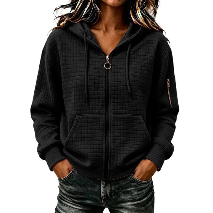Kathryn | Textured Zip-Up Hoodie