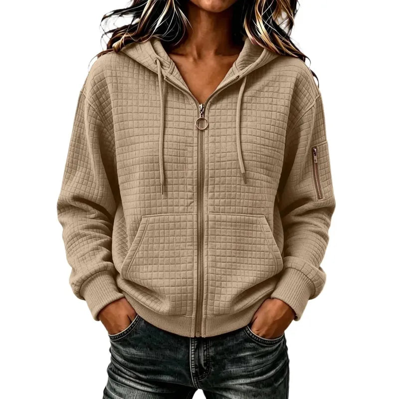 Kathryn | Textured Zip-Up Hoodie